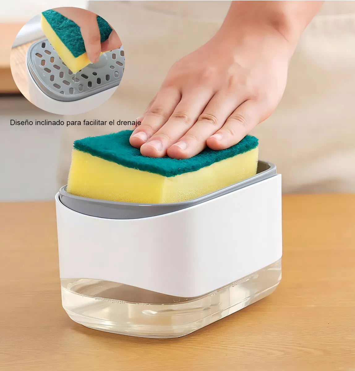 Dispensador De Jabon Para Cocina Esponja