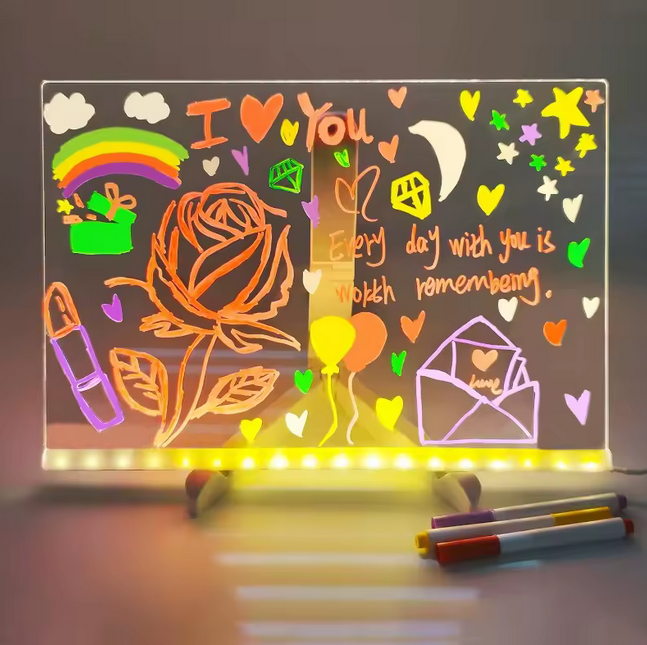 🎁 Pizarra Lampara LED Acrílica + 7 Colores 🌈