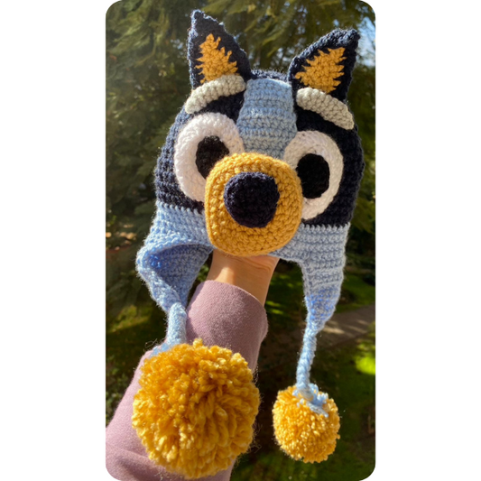 💙🤎 Gorros de Bluey o Bingo Tejidos a Crochet Transforma a tu Pequeño en su Héroe Favorito✨
