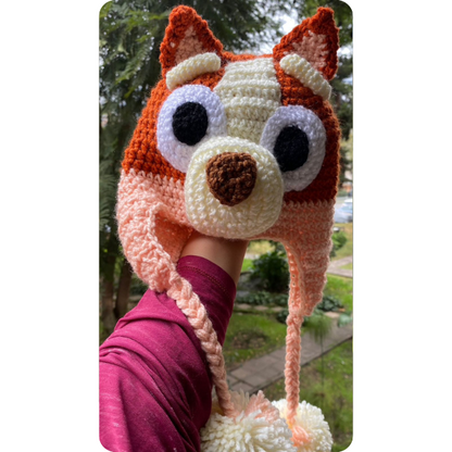 💙🤎 Gorros de Bluey o Bingo Tejidos a Crochet Transforma a tu Pequeño en su Héroe Favorito✨