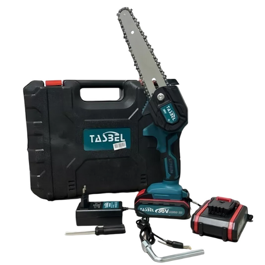 Mini Sierra Inalámbrica TASBEL™ + 2 Baterías 48V, Maleta, Cargador y Cadena